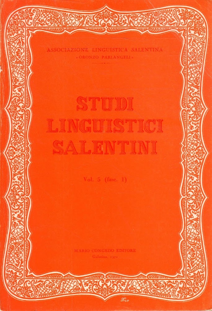 Studi linguistici salentini. Vol. 5 (fasc. 1)