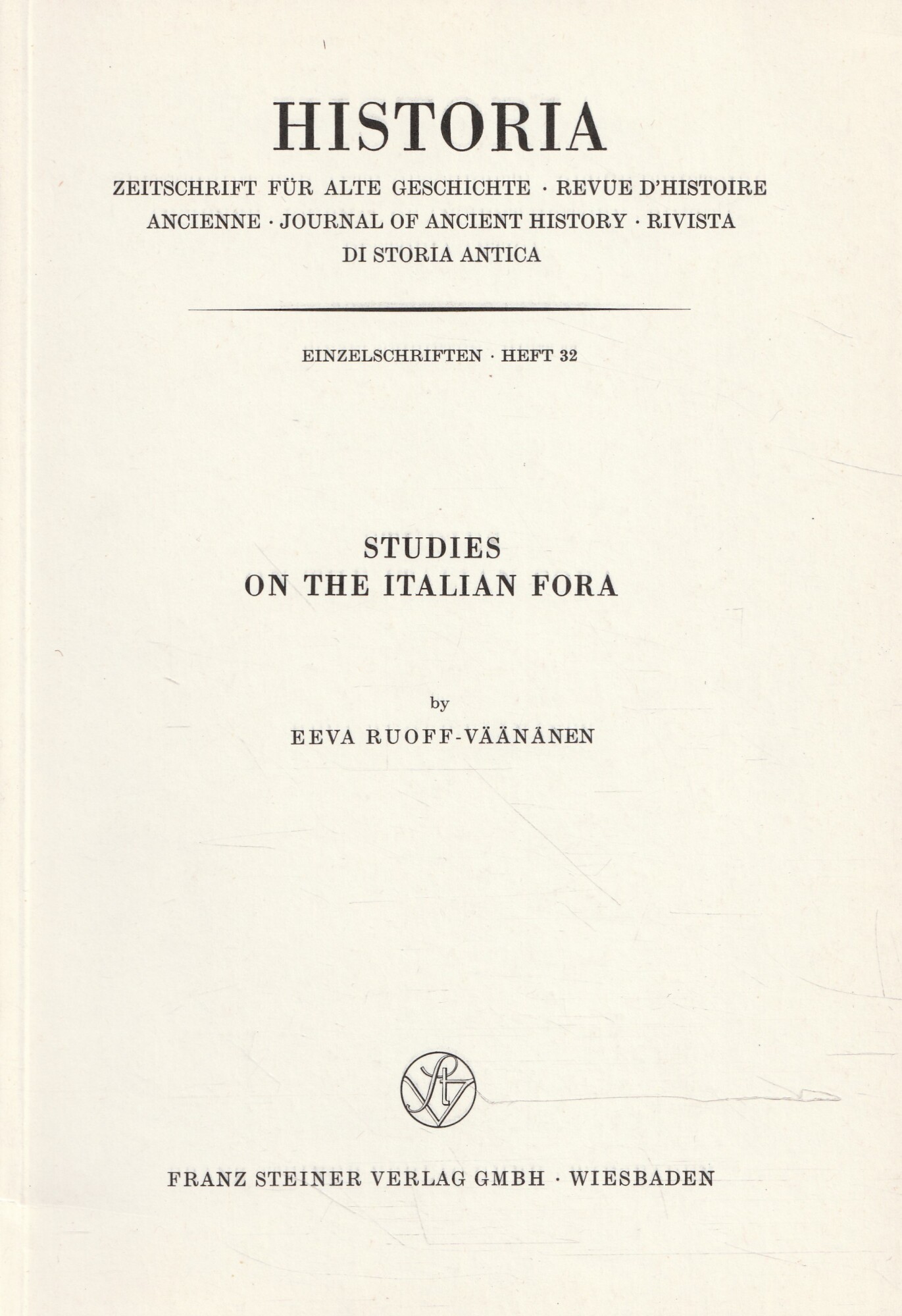 Studies on the italian Fora