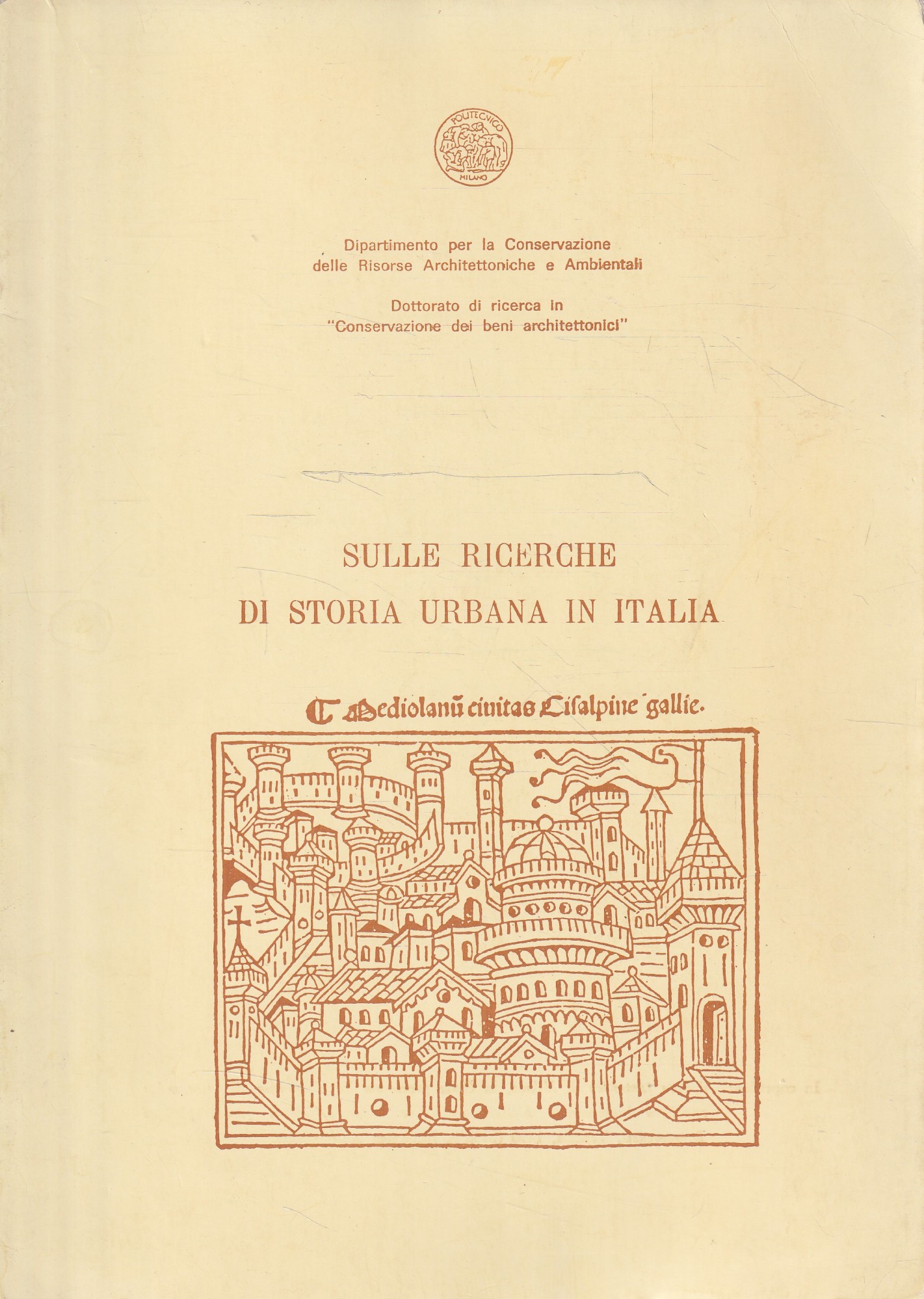 Sulle ricerche di storia urbana in Italia