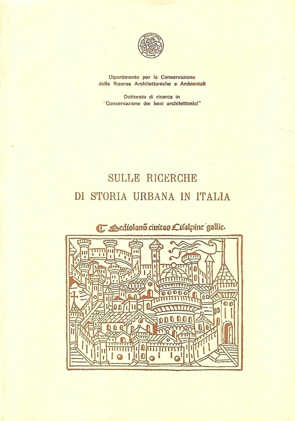 Sulle ricerche di storia urbana in Italia