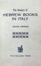 The makers of hebrew books in Italy