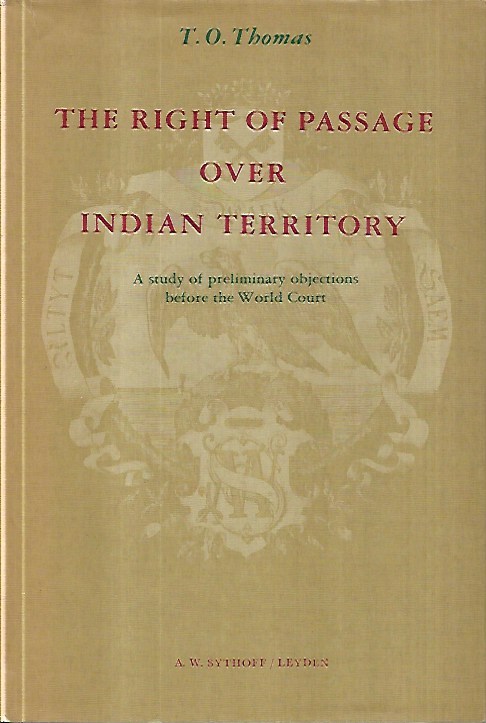 The right of passage over India territory: A study of …