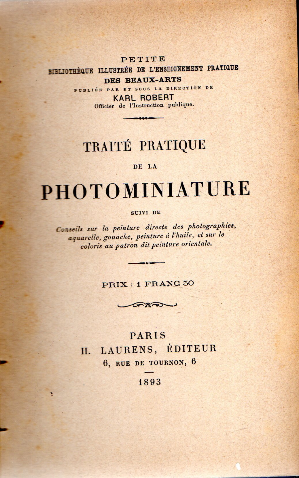 Traité Pratique de la Photominiature
