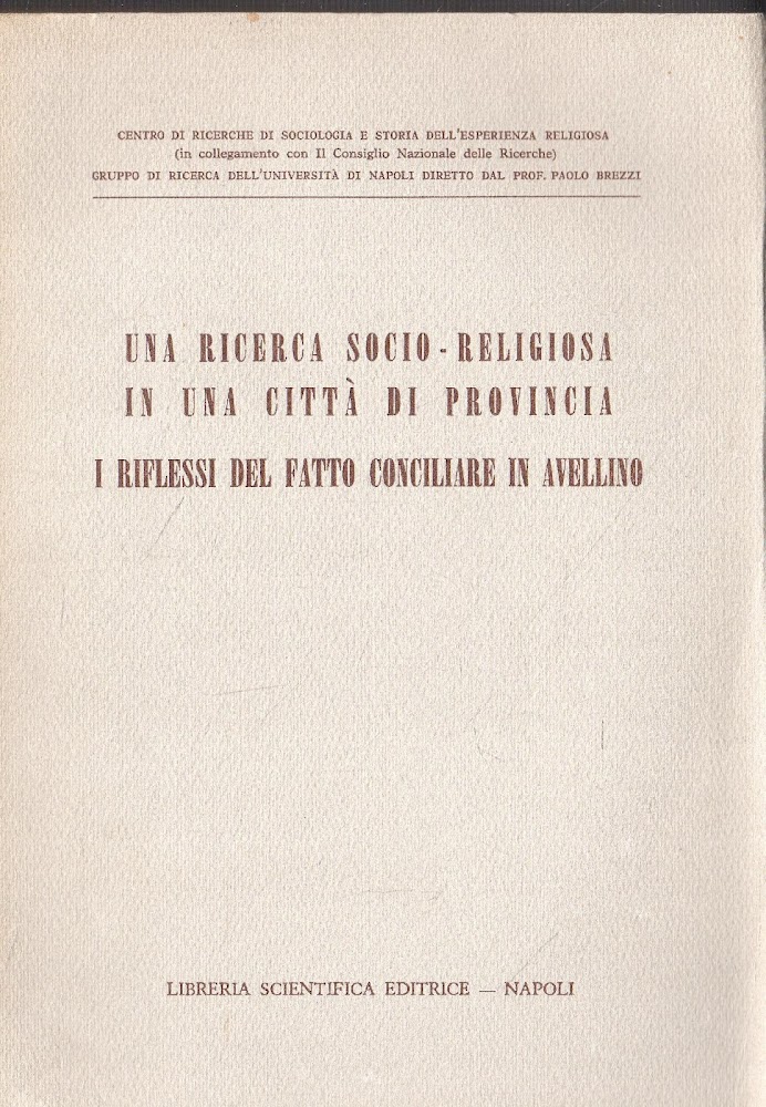Una ricerca socio-religiosa in una città di provincia. I riflessi …