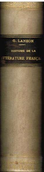 HISTORIE DE LA LITTÉRATURE FRANÇAISE
