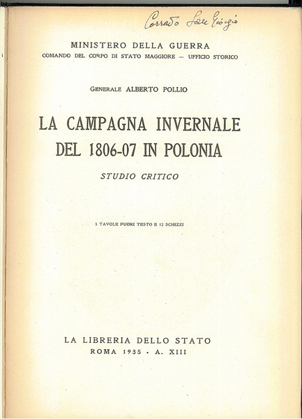 La Campagna invernale del 1806-07 in Polonia. Studio critico