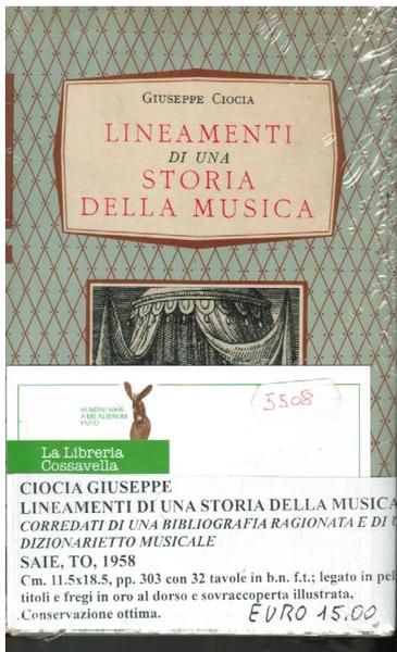 Lineamenti di una storia della musica. Corredati di una bibliografia …