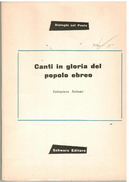 CANTI IN GLORIA DEL POPOLO EBREO