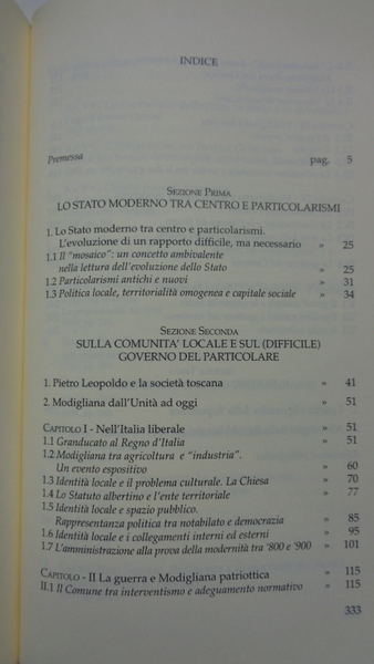 IL GOVERNO DEL PARTICOLARE: POLITICHE PUBBLICHE E COMUNITA' LOCALE.