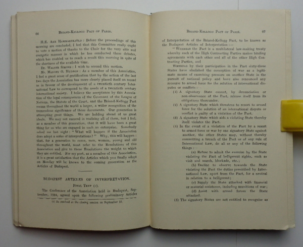 Briand-Kellogg Pact of Paris (August 27, 1928). Articles of Interpretation …