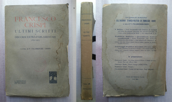 Francesco Crispi: Ultimi scritti e discorsi extra-parlamentari (1891-1901)
