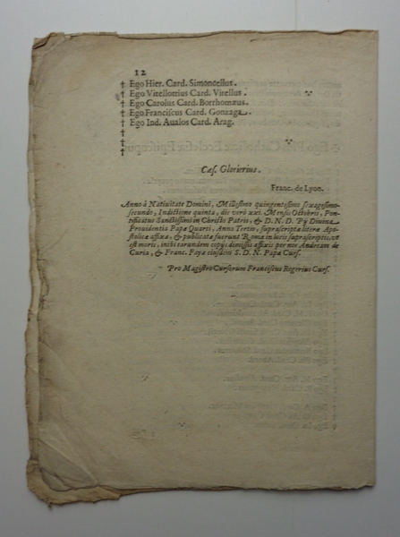 BULLA SUPER REFORMATIONE CONCLAVIS in electione Romani Pontificis.