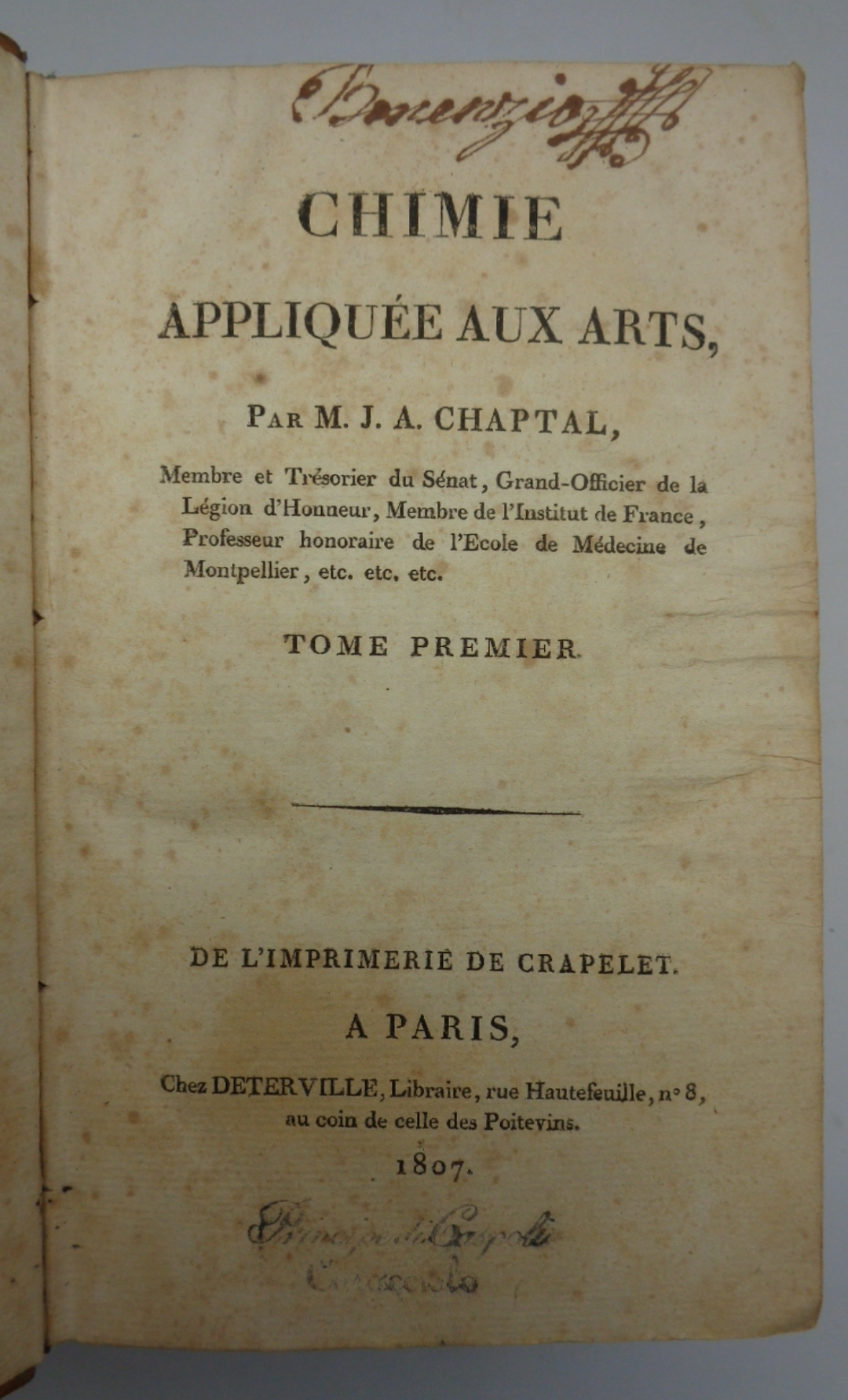 CHIMIE APPLIQUÉE AUX ARTS. (4 tomes).