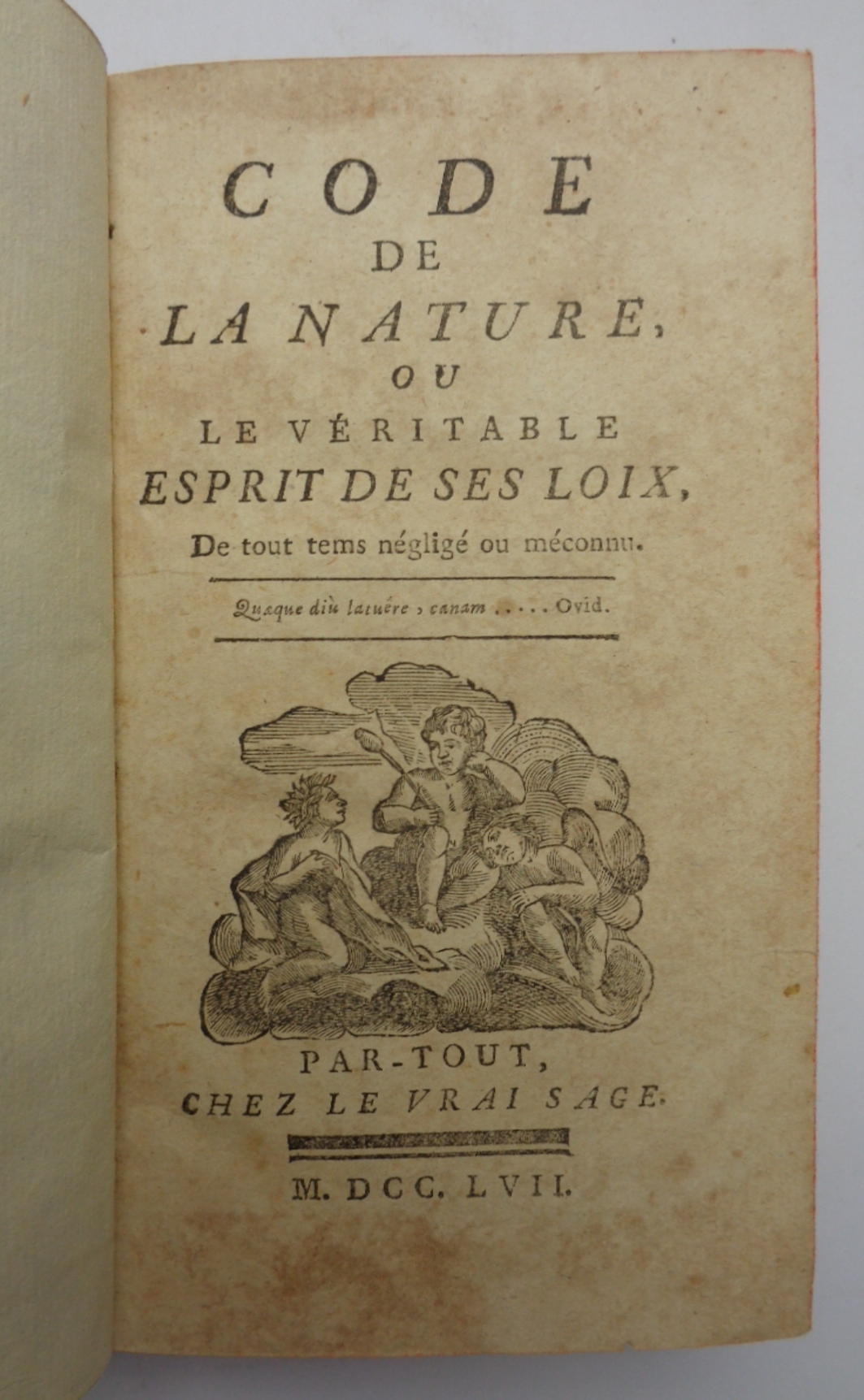 CODE DE LA NATURE, ou le veritable esprit de ses …