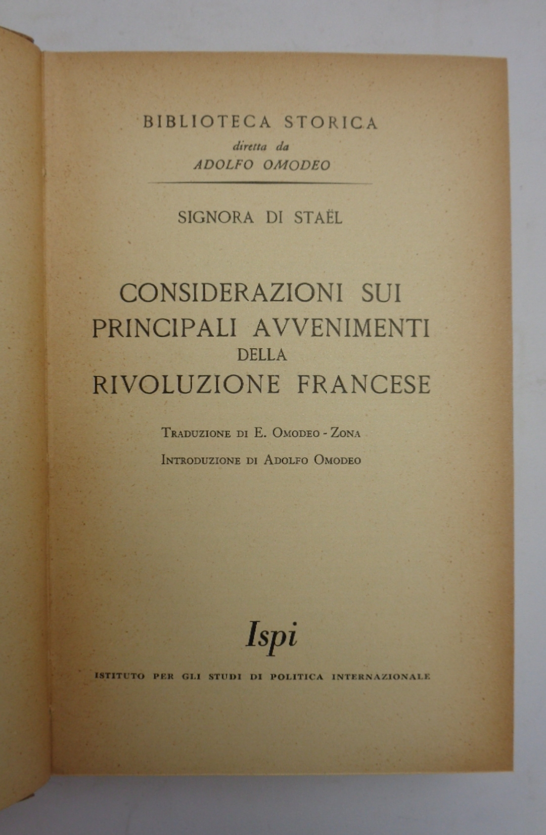 CONSIDERAZIONI SUI PRINCIPALI AVVENIMENTI DELLA RIVOLUZIONE FRANCESE.