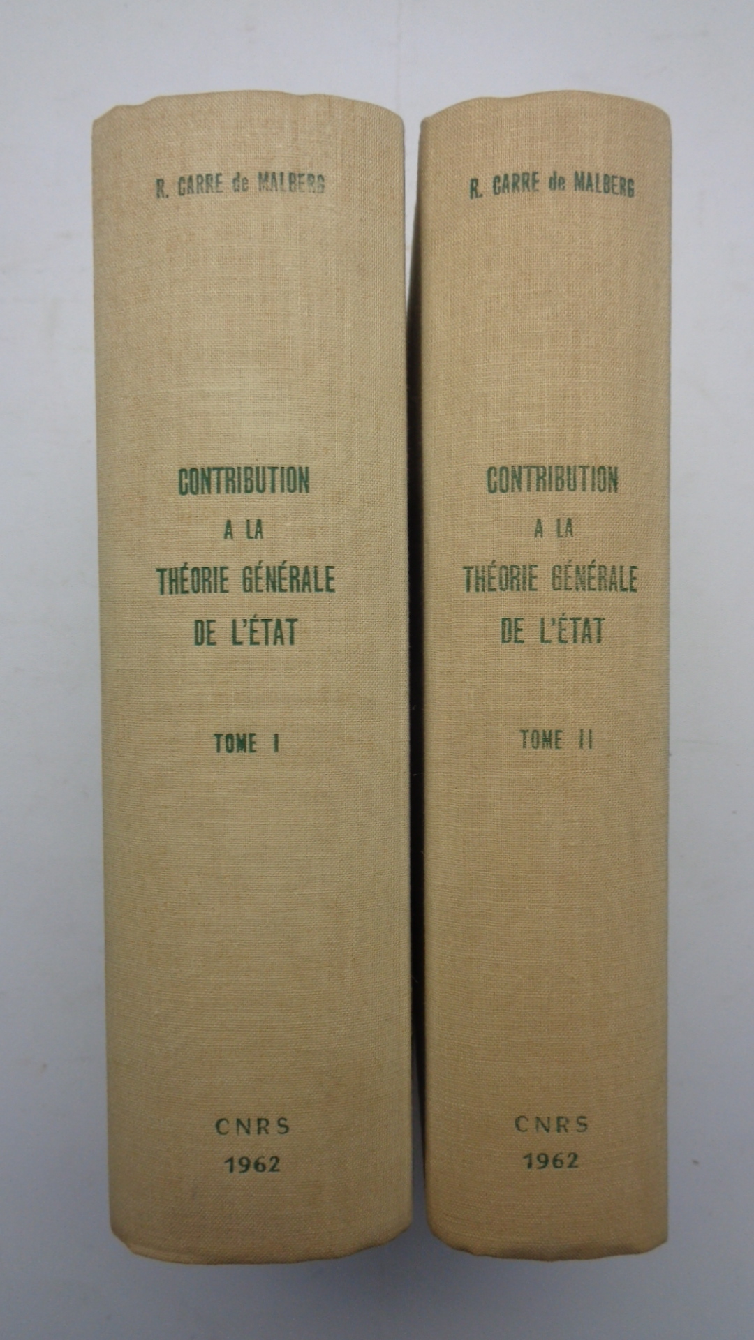Contribution a la Théorie générale de l’État. Tome I et …