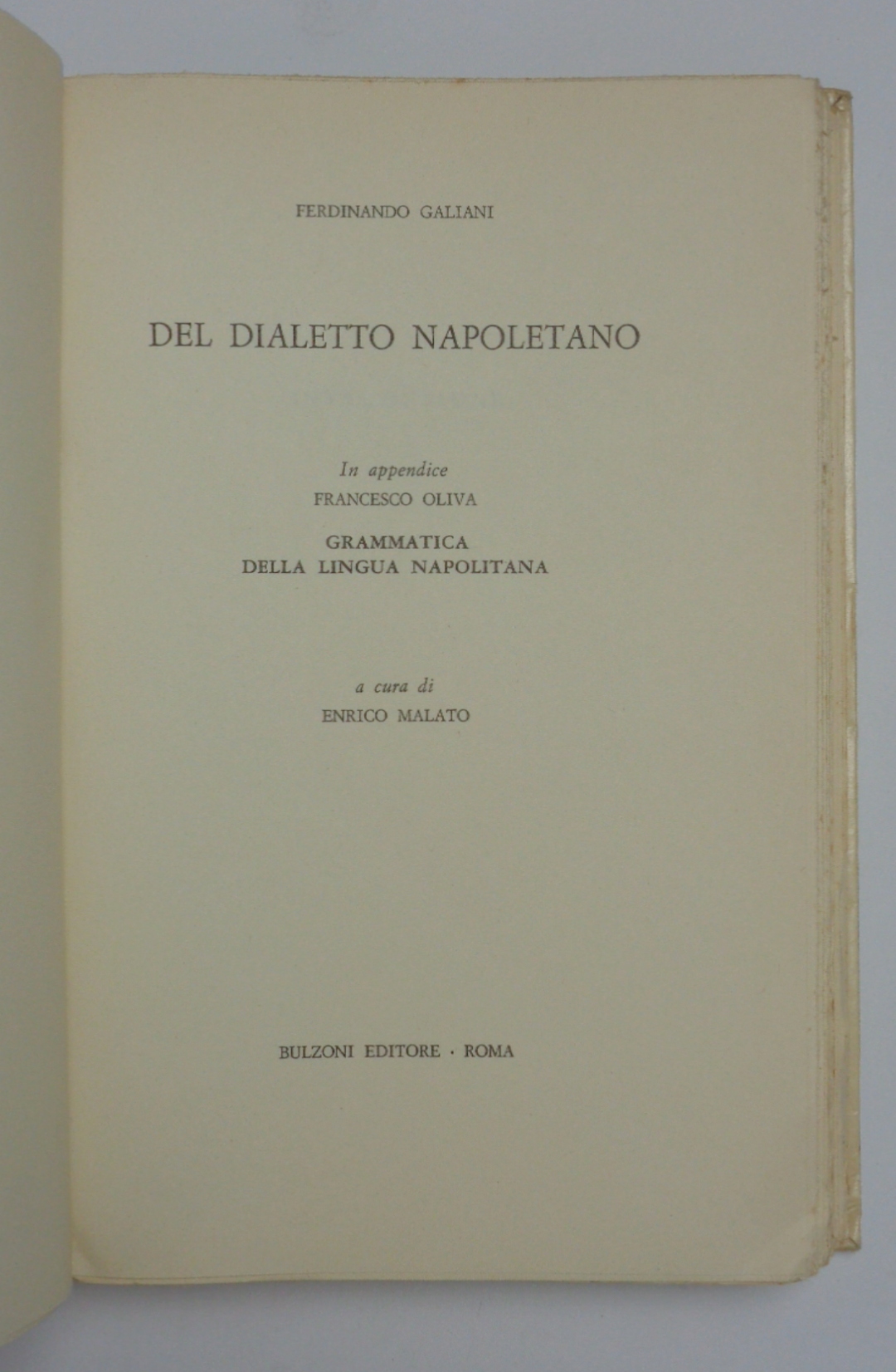 Del dialetto napoletano