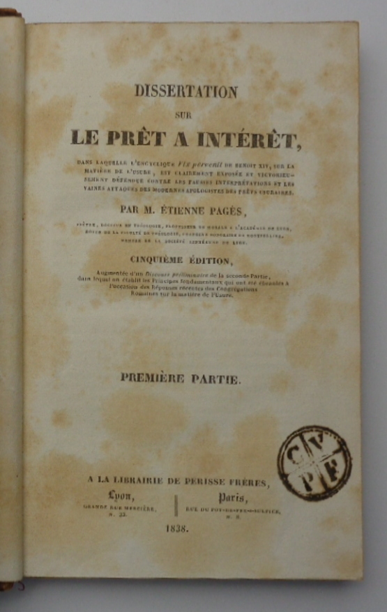DISSERTATION SUR LE PRET A INTÉRÉT.