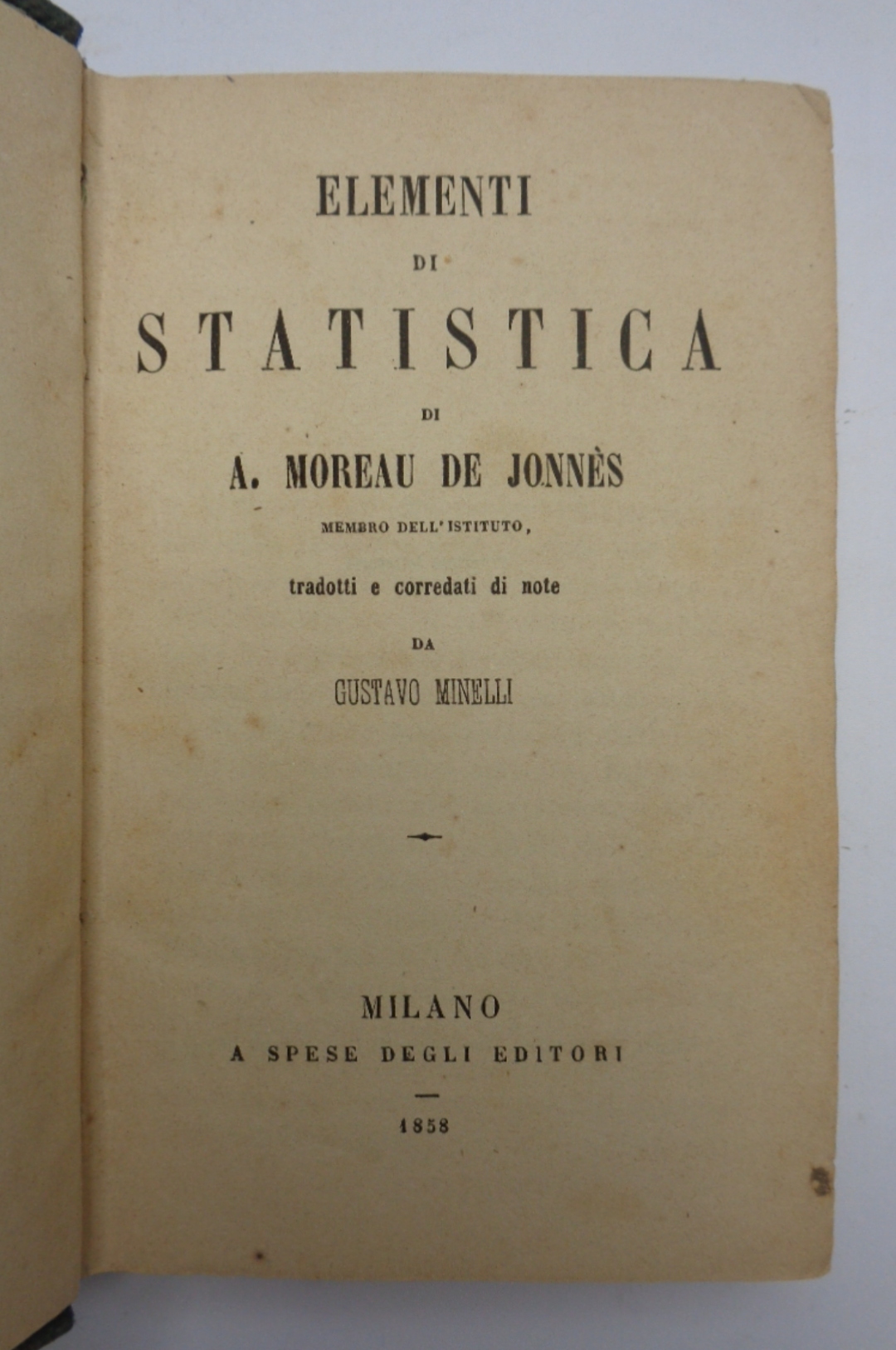 ELEMENTI DI STATISTICA tradotti e corredati di note da Gustavo …