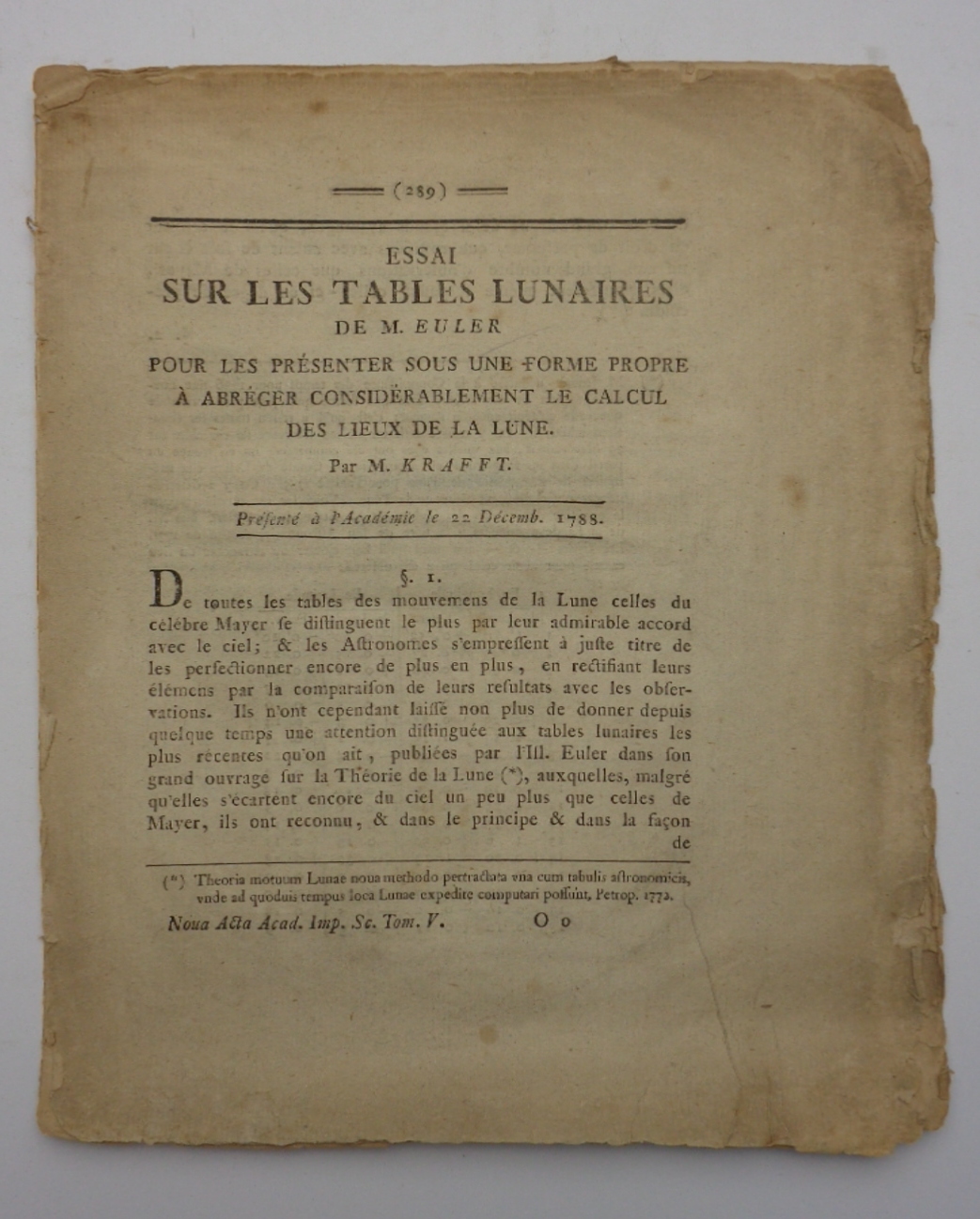 ESSAI SUR LES TABLES LUNAIRES DE M. EULER, pour les …