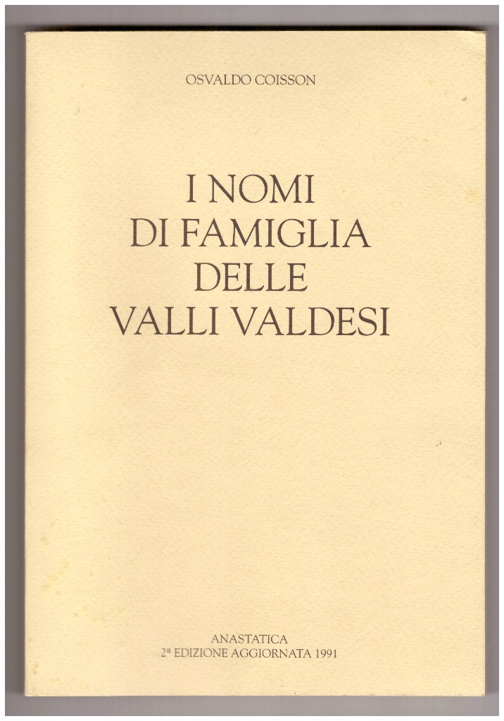 I nomi di famiglia delle valli valdesi