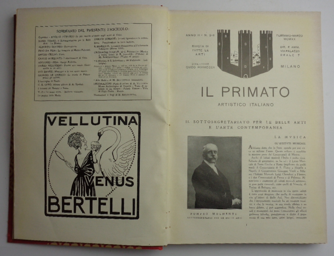 Il primato artistico italiano. Anno II, nn. 2-7, 1920