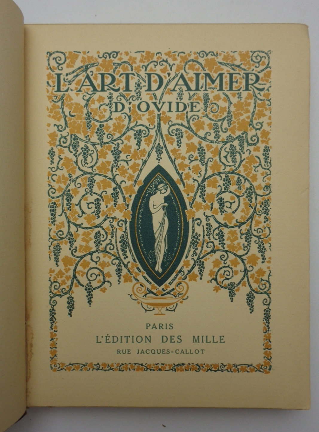 L'ART D'AIMER d'Ovide.
