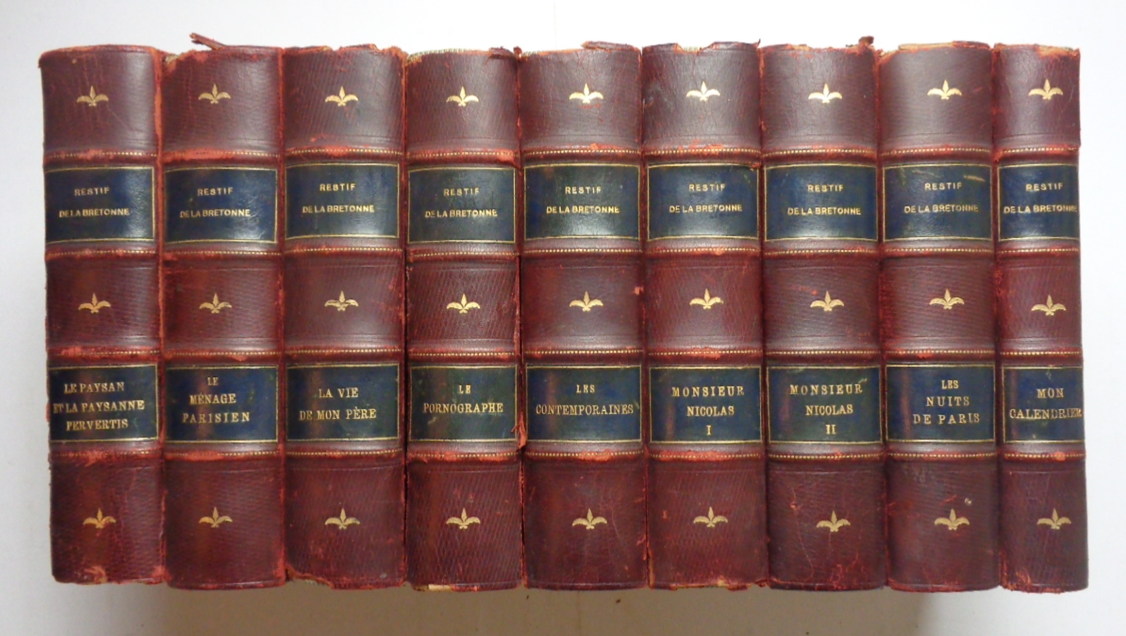 L'OEUVRE DE RESTIF DE LA BRETONNE (9 tomes, complet).