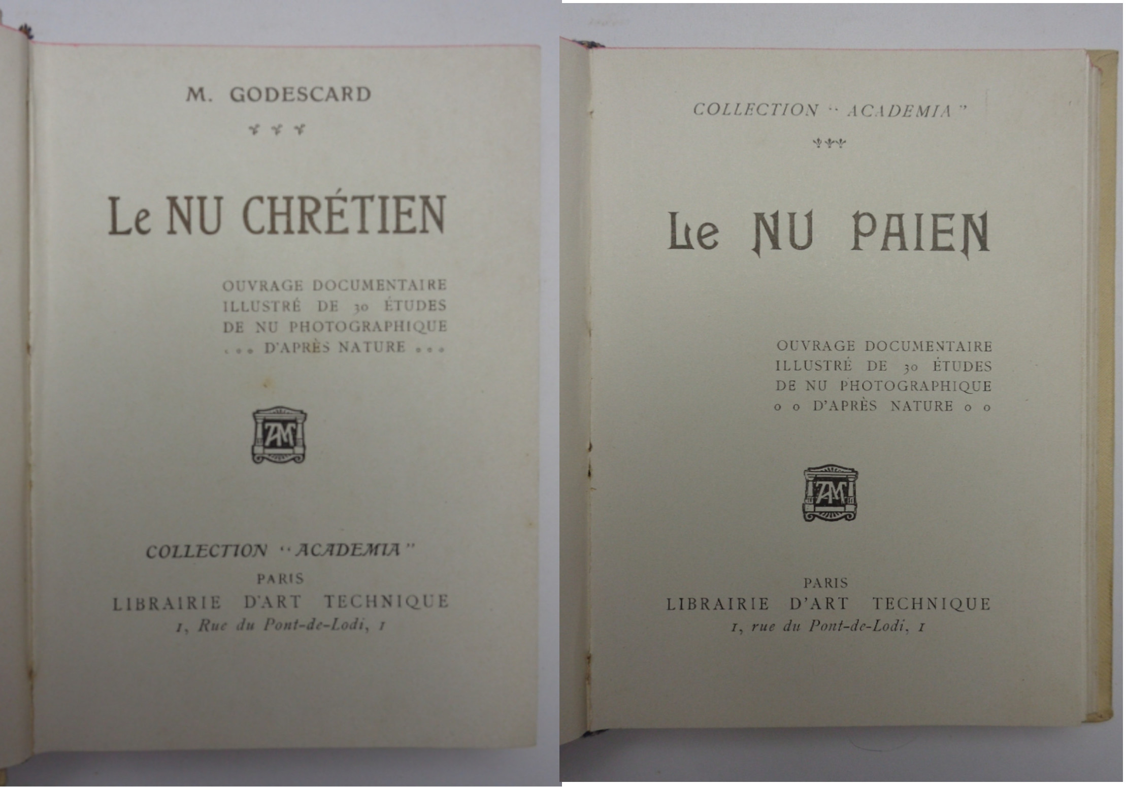 LE NU CHRÉTIEN + LE NU PAIEN. Ouvrage documentaire illustré …