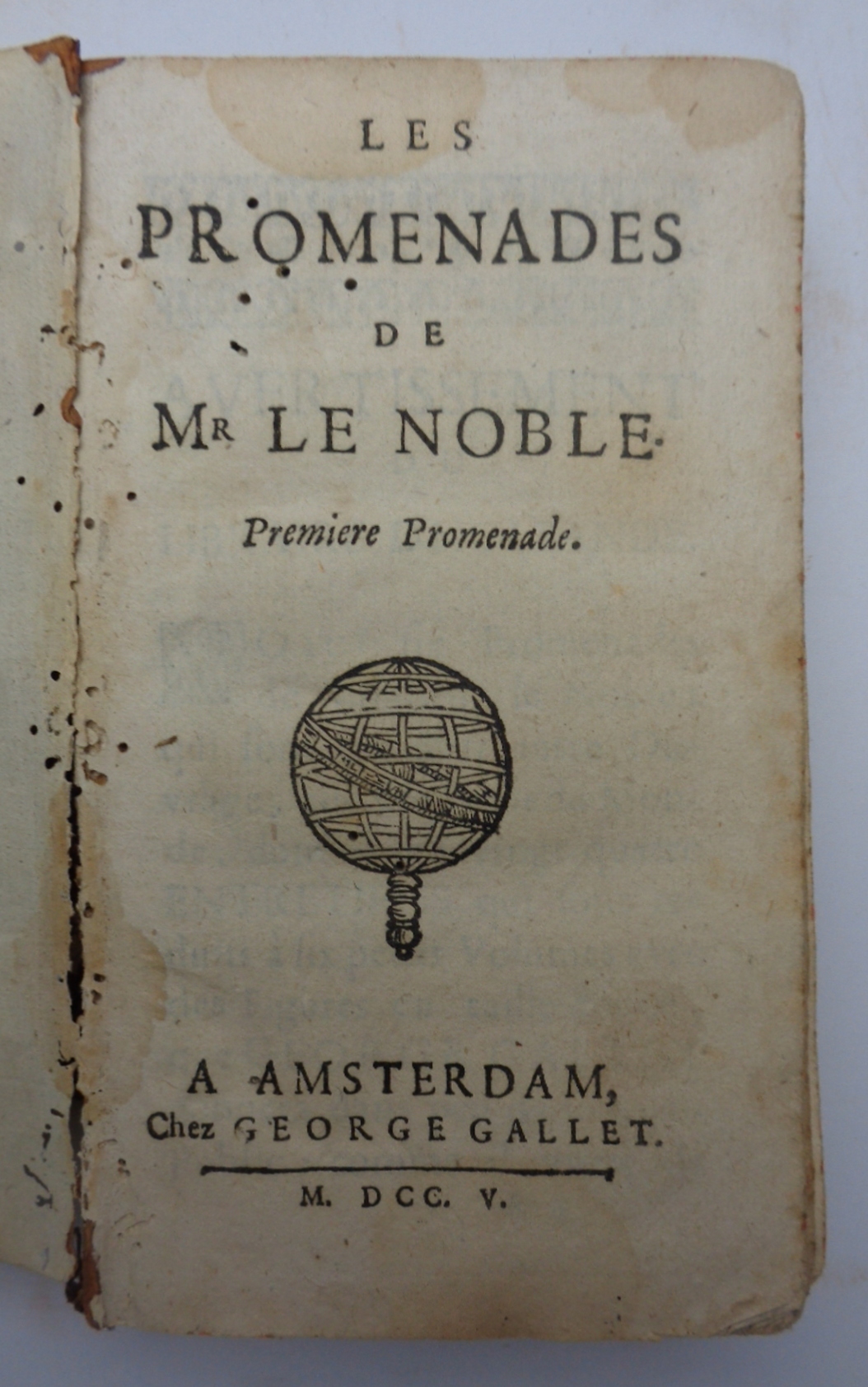 LES PROMENADES DE Mr LE NOBLE. Première, deuxième, troisième, quatrième, …
