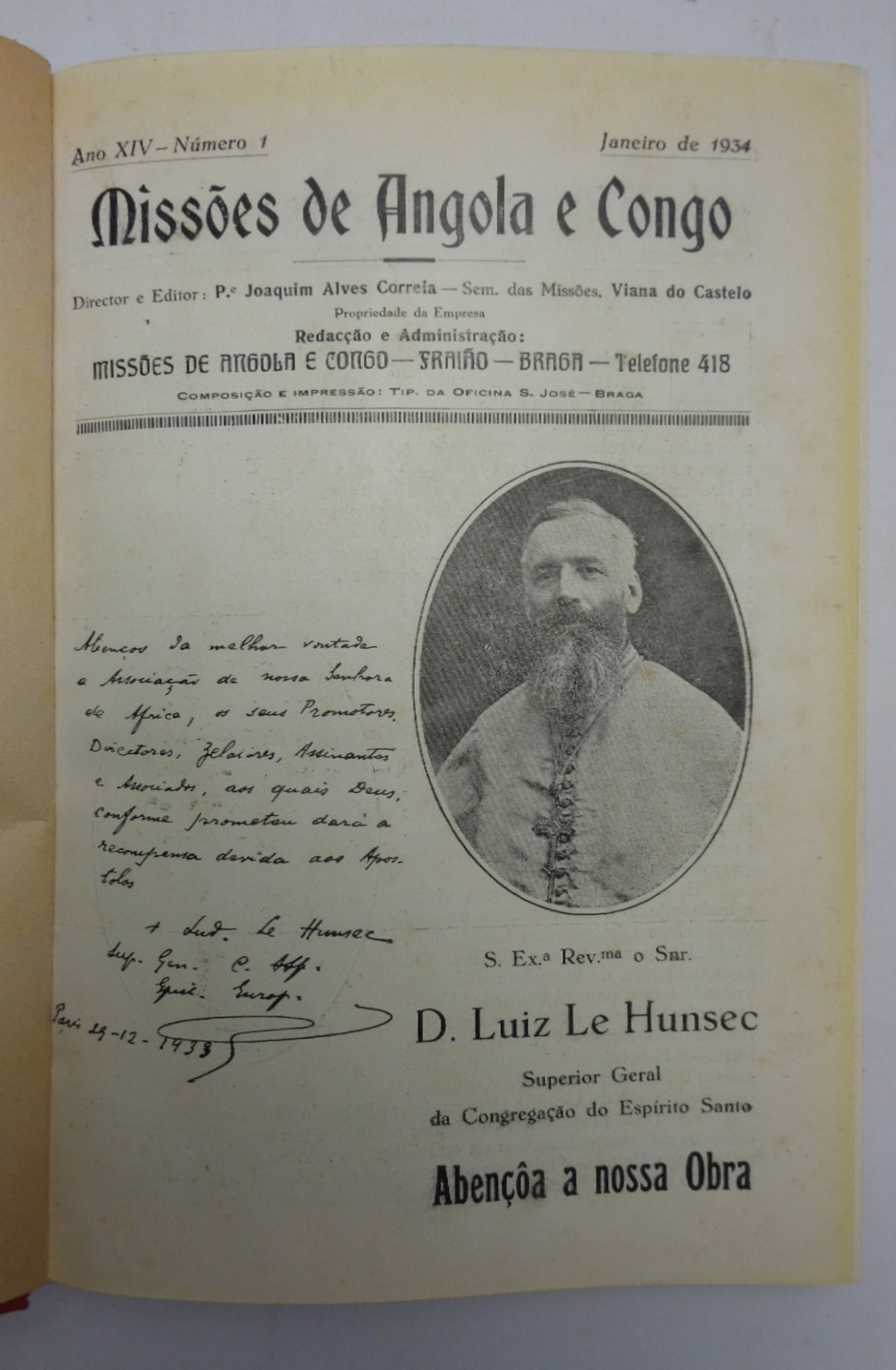 MISSOES DE ANGOLA E CONGO. Anno XIV (1934).