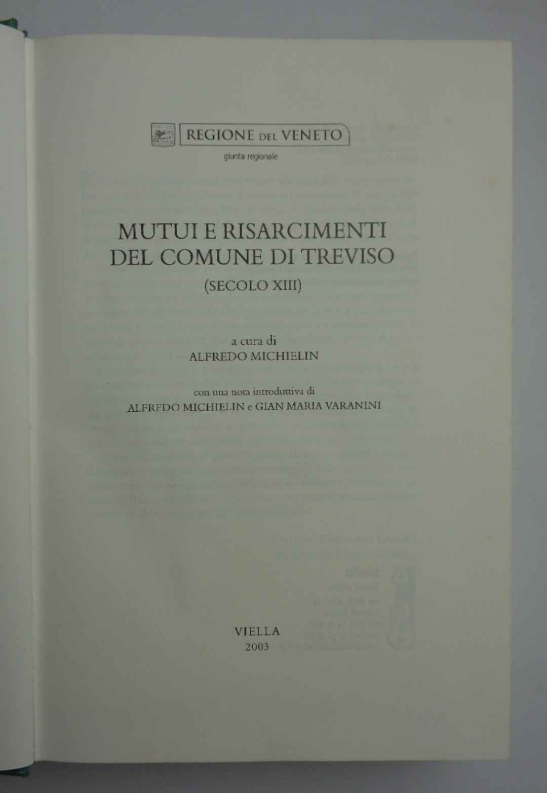 Mutui e risarcimenti del Comune di Treviso (secolo XIII)