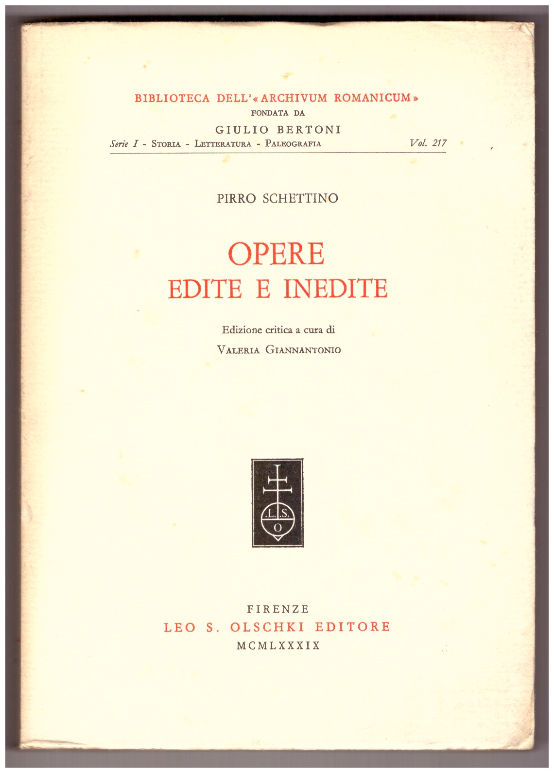 OPERE EDITE E INEDITE.