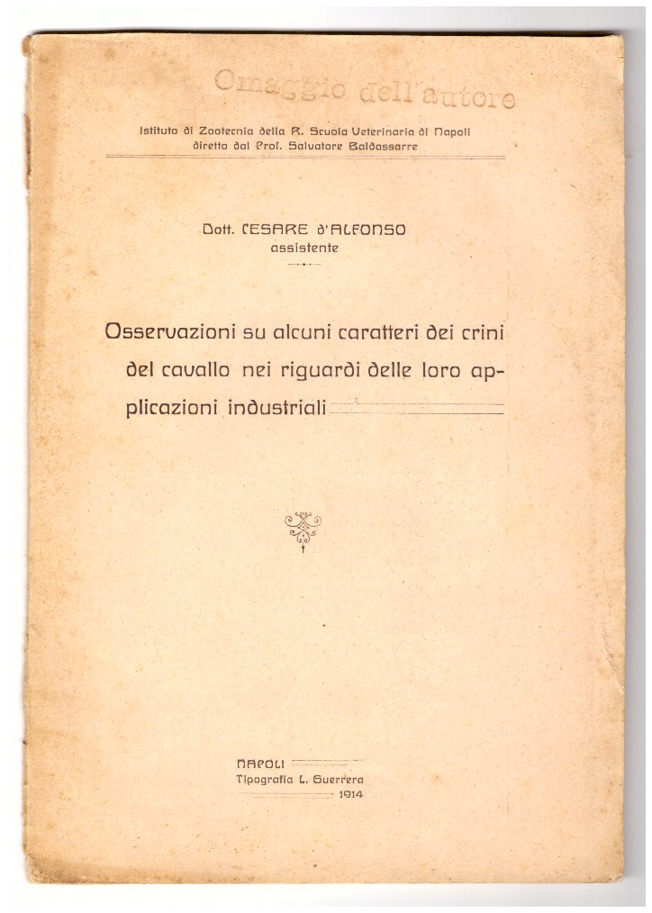 OSSERVAZIONI SU ALCUNI CARATTERI DEI CRINI DEL CAVALLO NEI RIGUARDI …