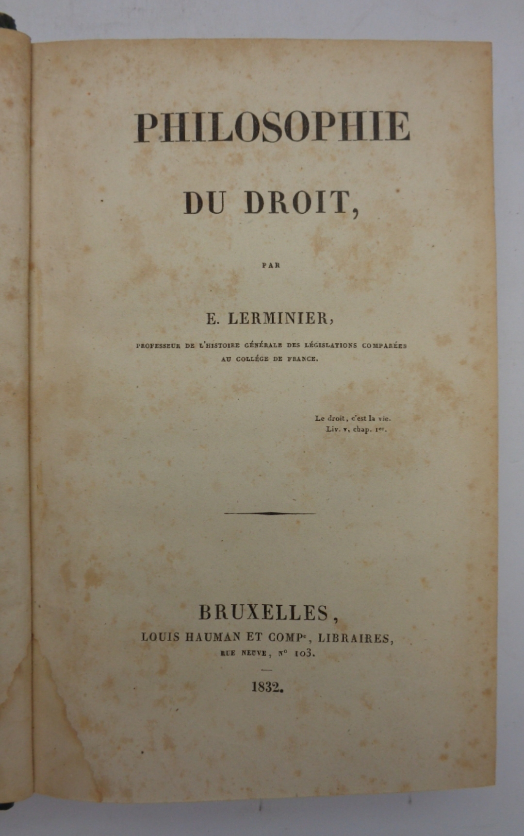 PHILOSOPHIE DU DROIT.