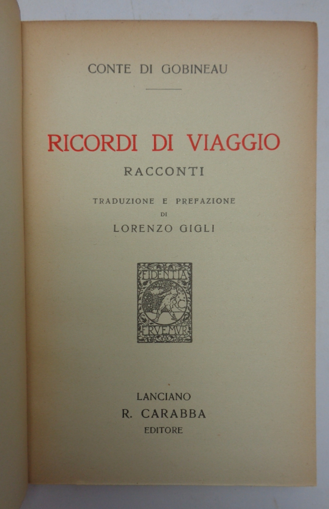 RICORDI DI VIAGGIO. Racconti.
