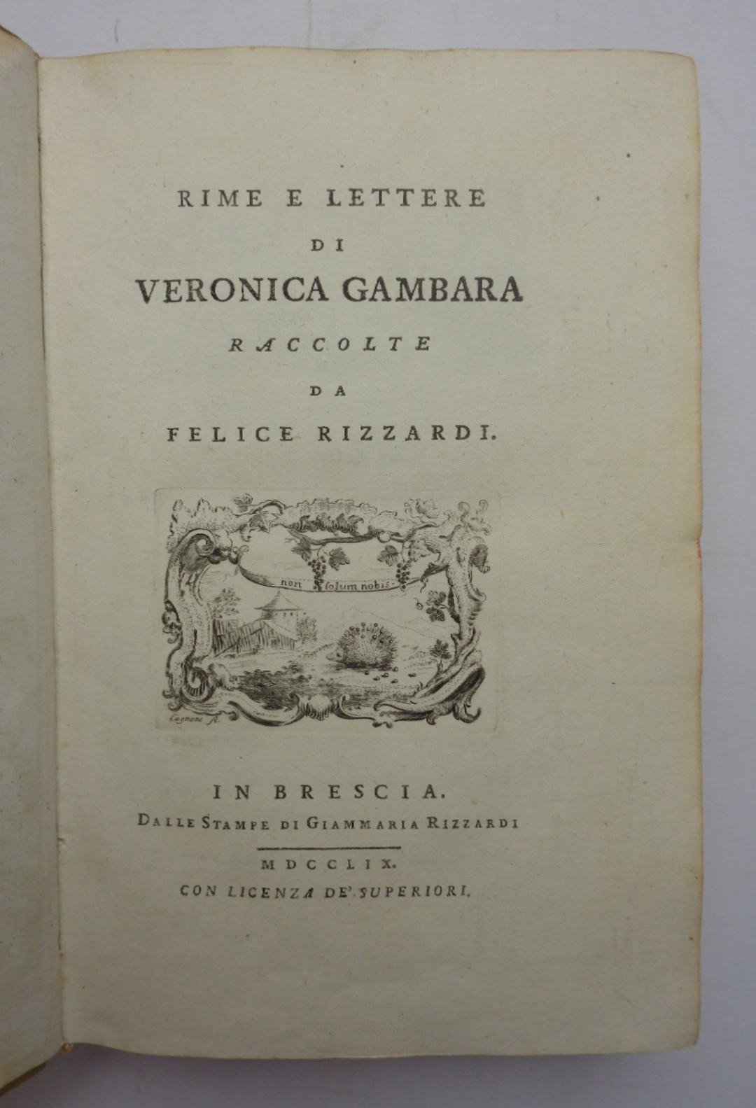 RIME E LETTERE DI VERONICA GAMBARA...