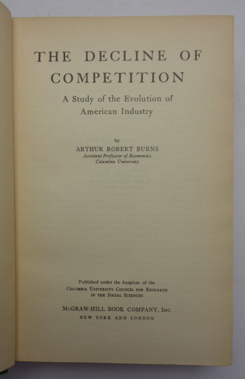 THE DECLINE OF COMPETITION. A Study of the Evolution of …
