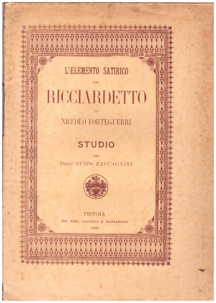 L'elemento satirico nel Ricciardetto di Niccolò Forteguerri