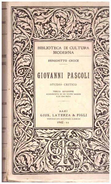 Giovanni Pascoli. Studio critico