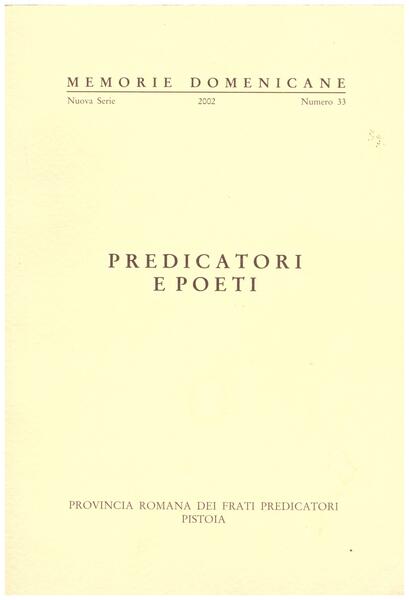 Predicatori e poeti