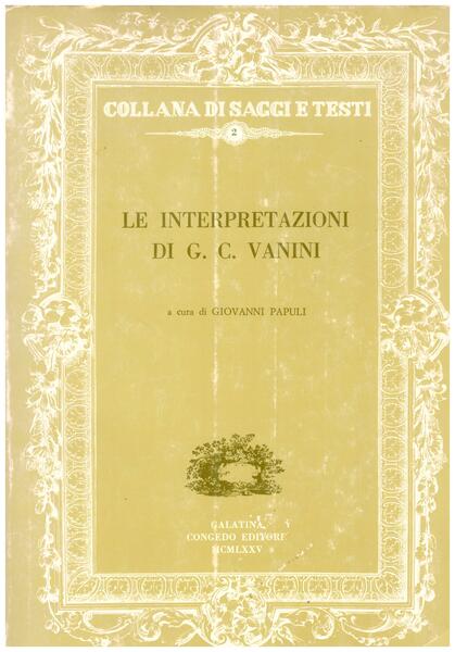 Le interpretazioni di G.C. Vanini