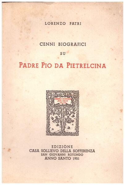 Cenni biografici su Padre Pio da Pietrelcina