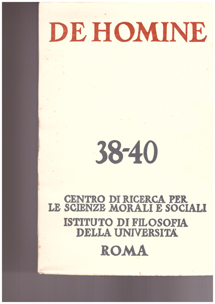 De Homine e Bollettino Bibliografico per le Scienze Sociali
