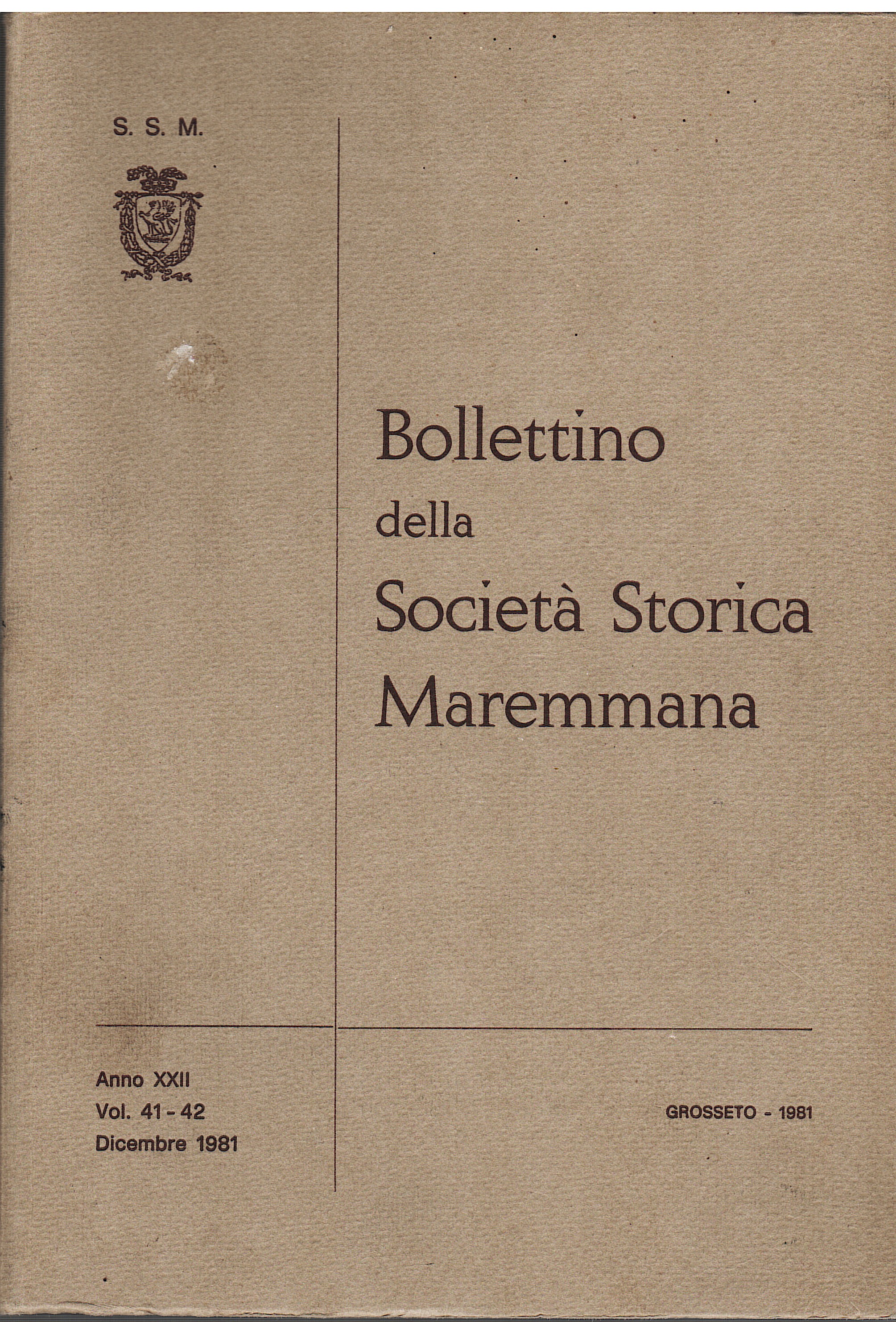 Bollettino della Società Storica Maremmana