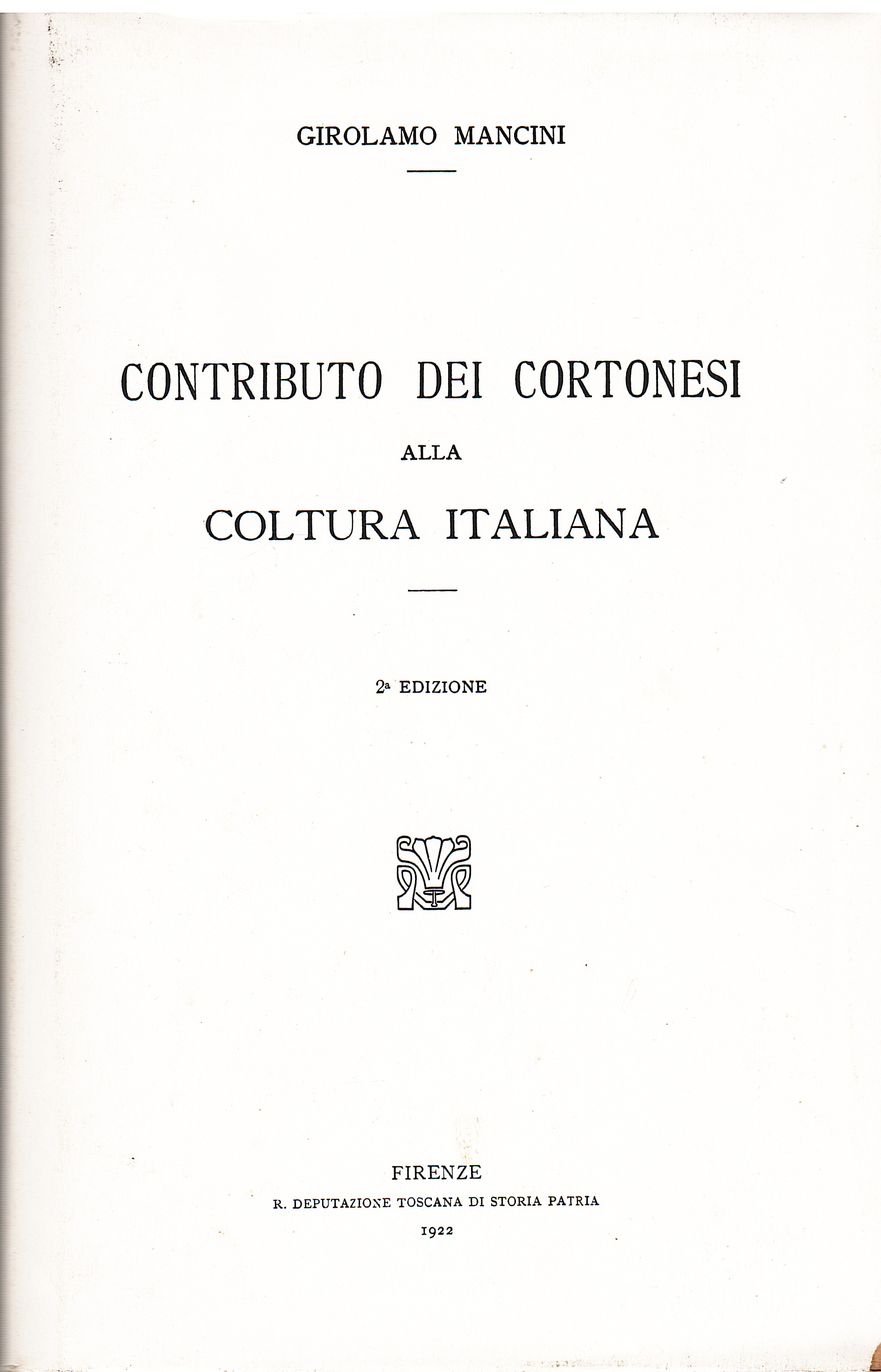 Contributo dei Cortonesi alla coltura italiana