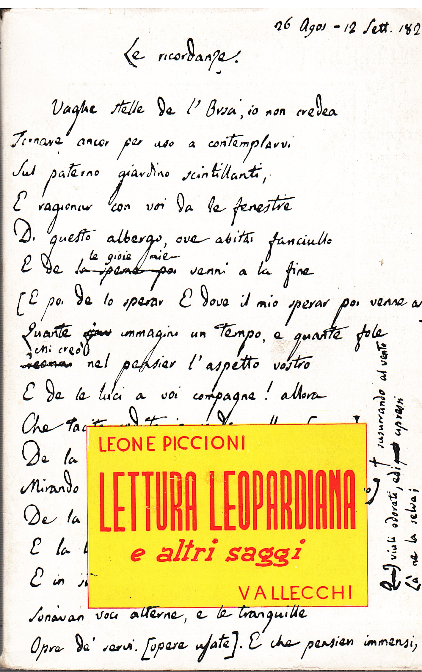 Lettura leopardiana e altri saggi