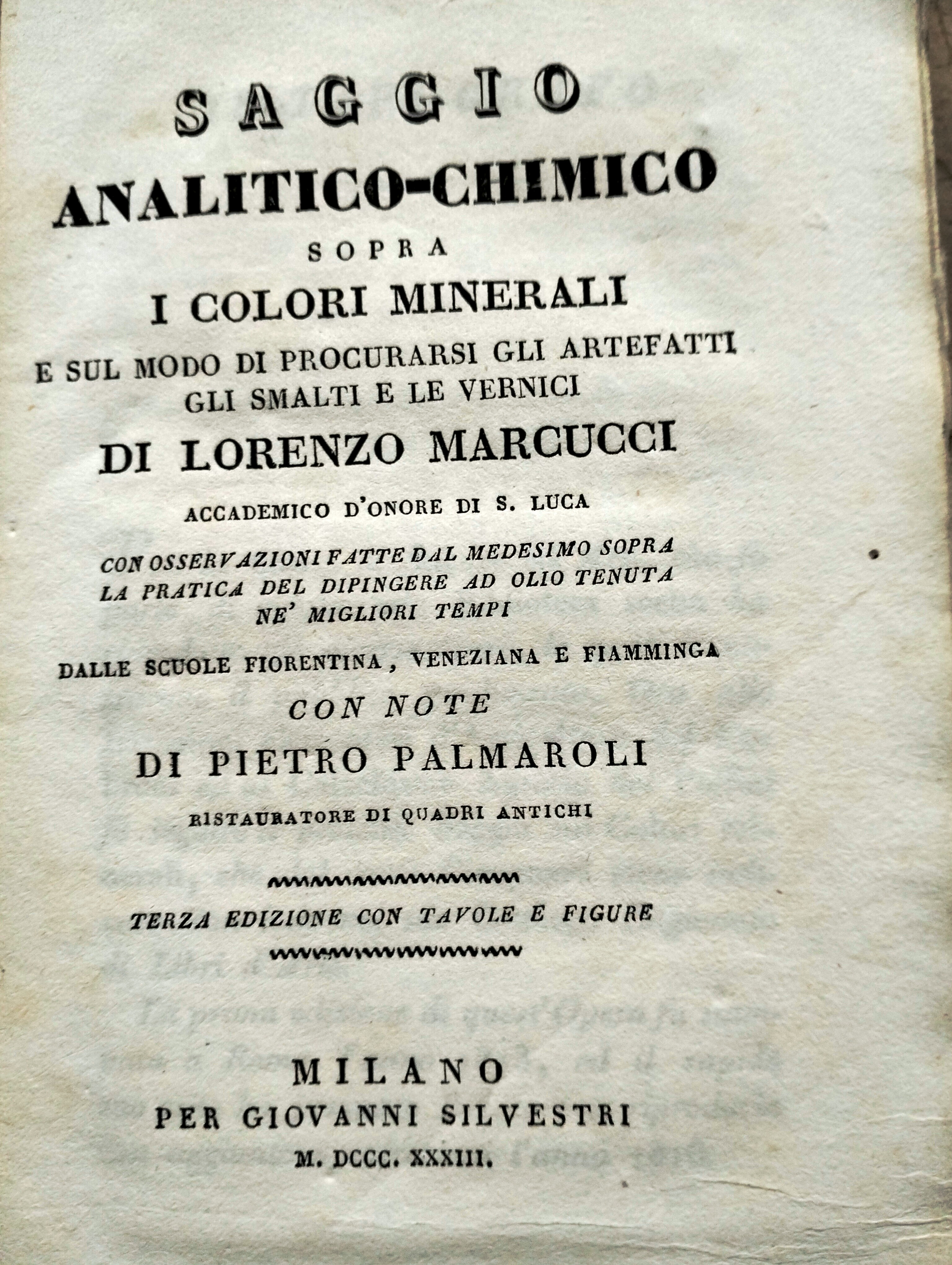 Saggio analitico-chimico sopra i colori minerali e sul modo di …