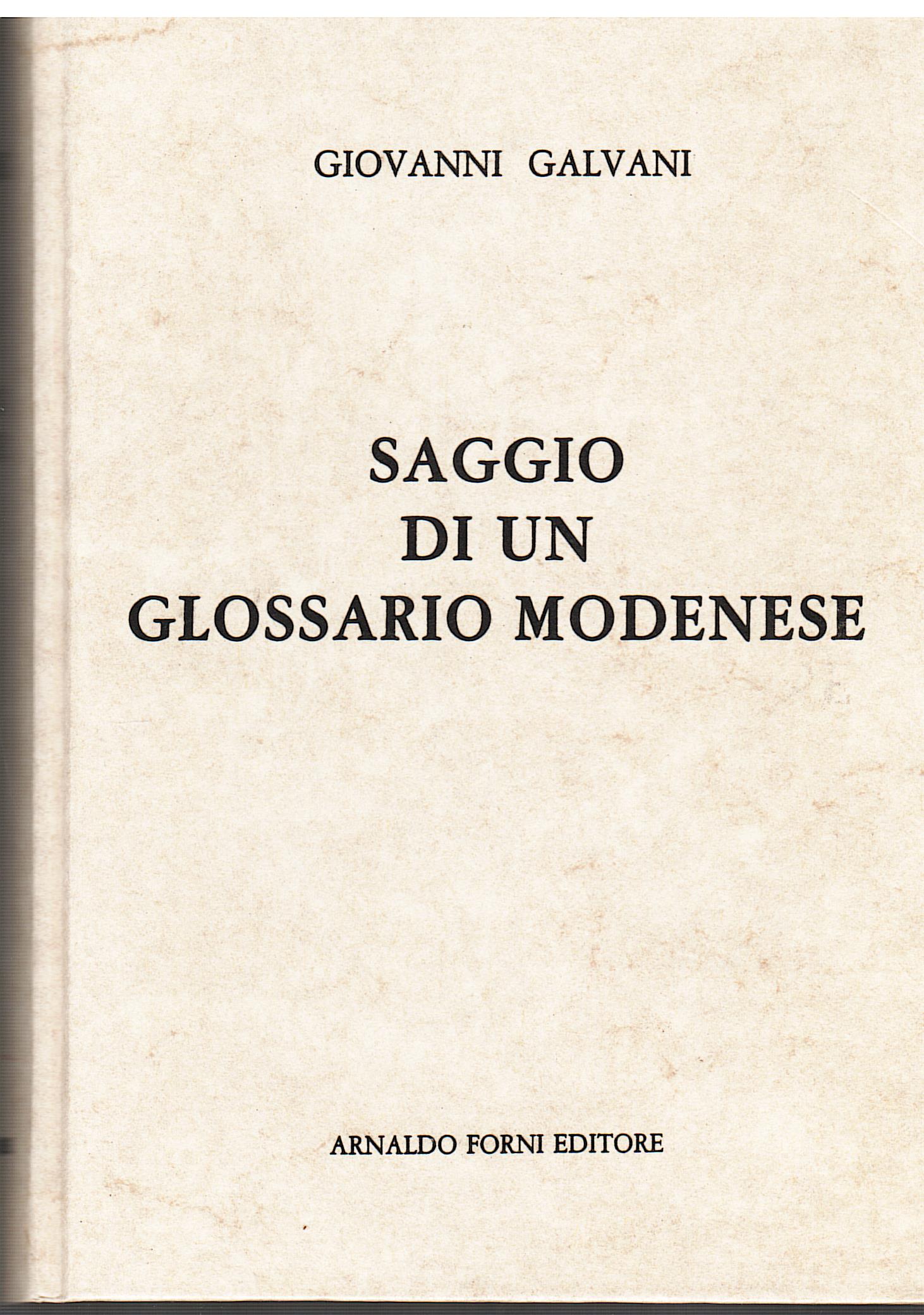 Saggio di un glossario modenese ossia studii.intorno le probabili origini …
