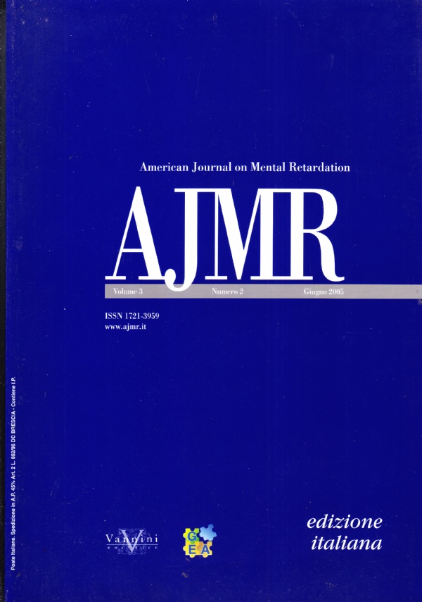 AJMR giugno 2005. American Journal on Mental Retardation - EDIZIONE …